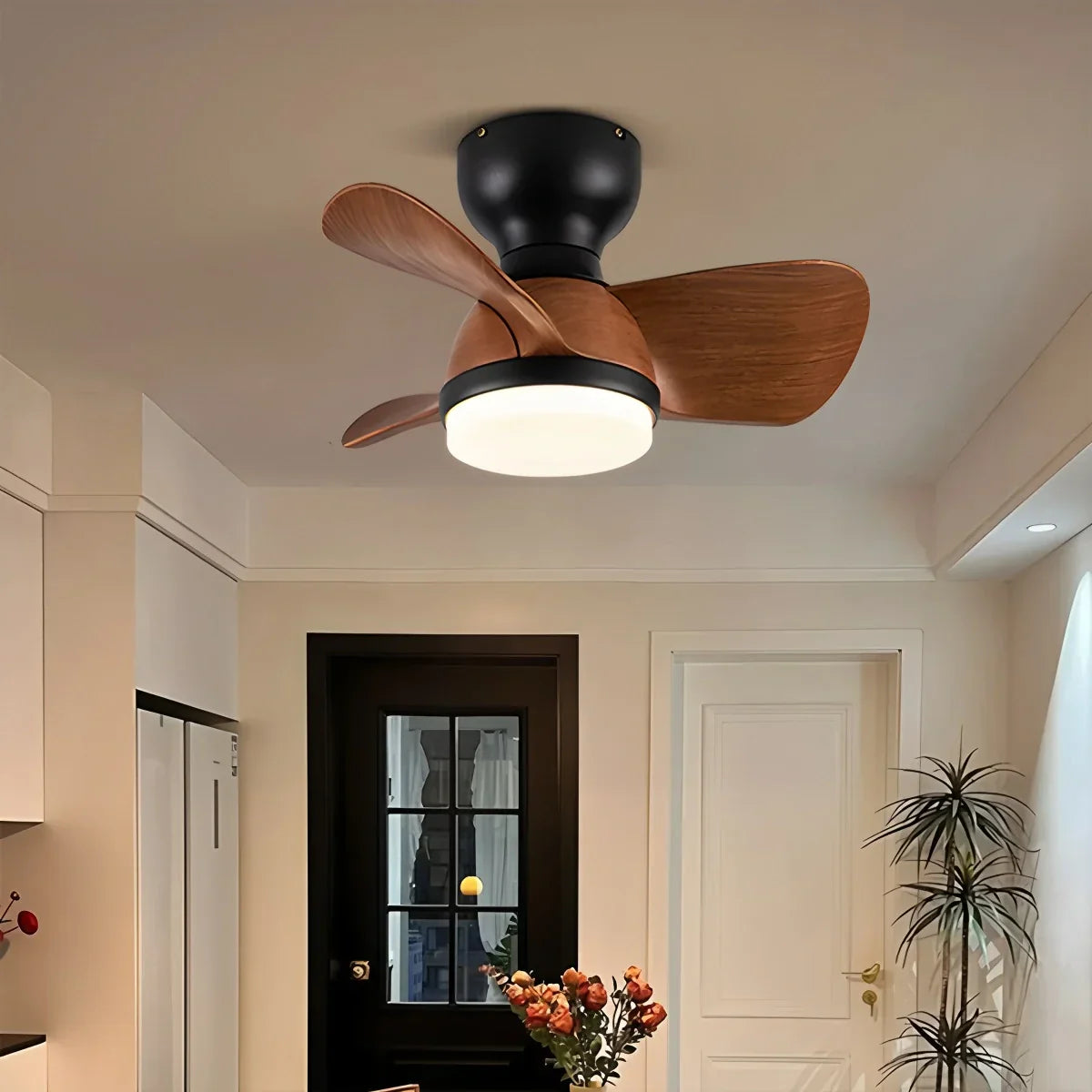 flairel Small Flush Mount Ceiling Fan with Light