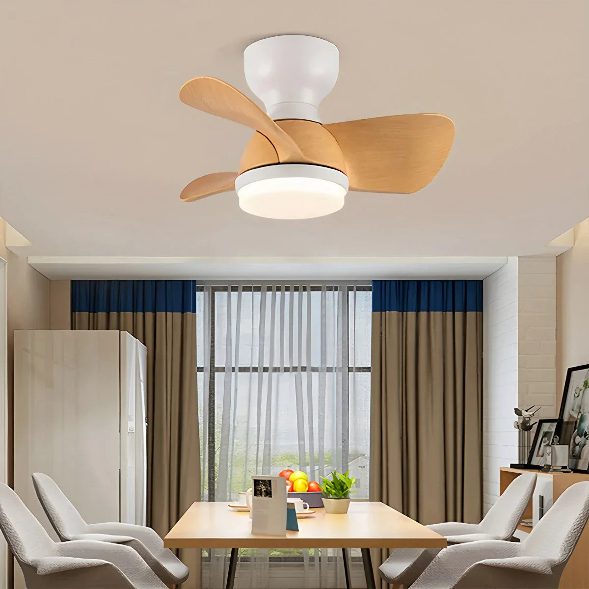 flairel Small Flush Mount Ceiling Fan with Light
