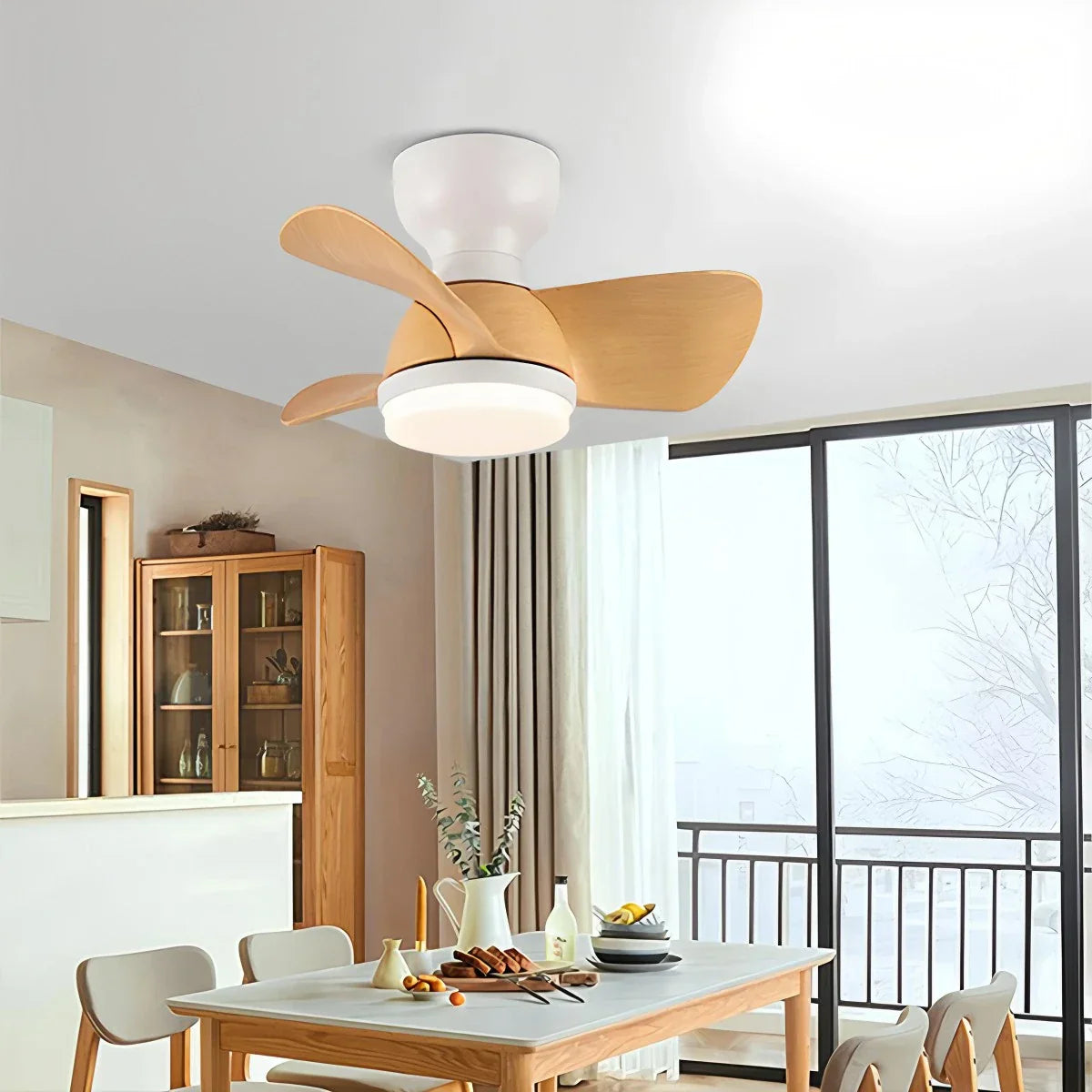 flairel Small Flush Mount Ceiling Fan with Light