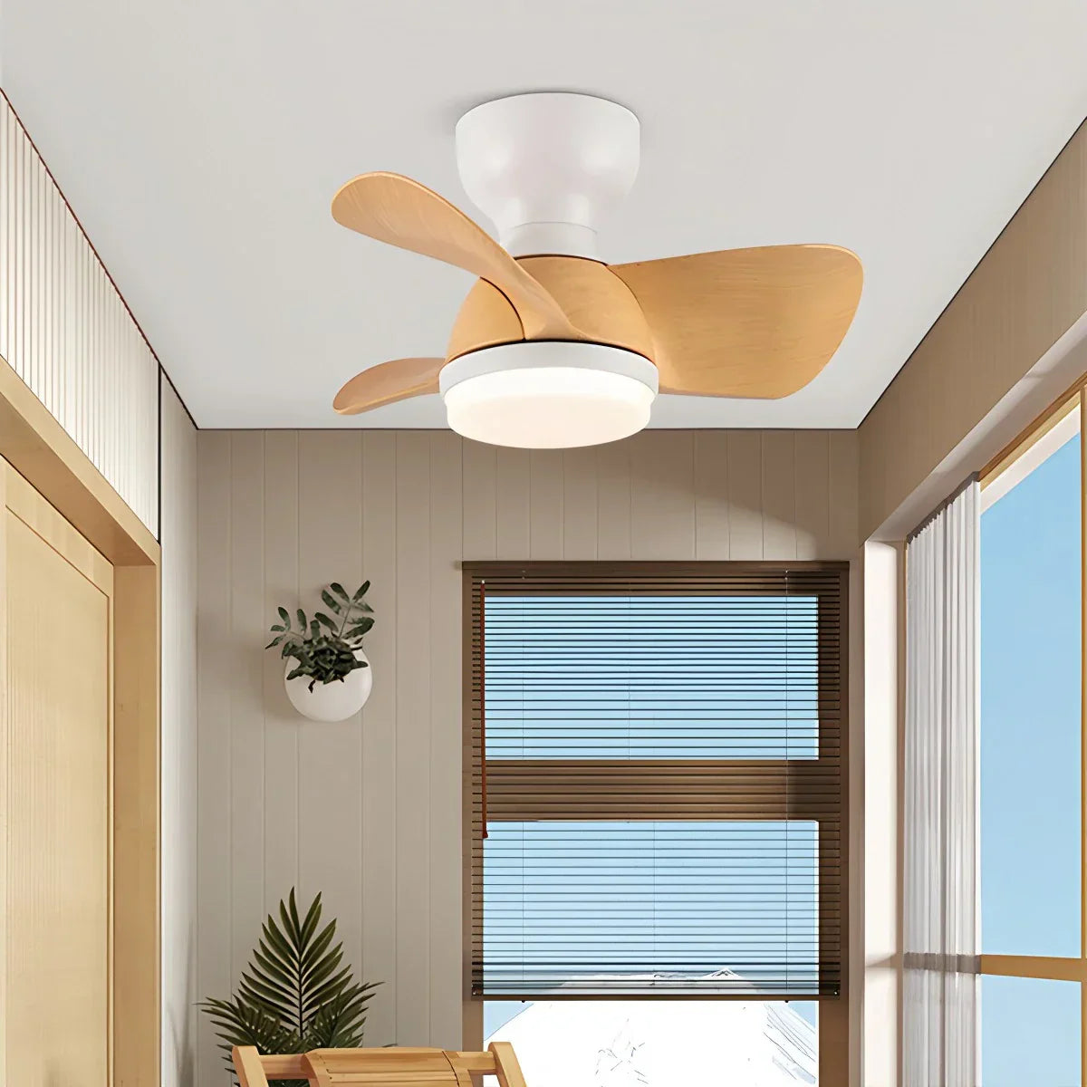 flairel Small Flush Mount Ceiling Fan with Light