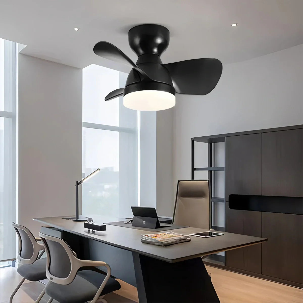 flairel Small Flush Mount Ceiling Fan with Light