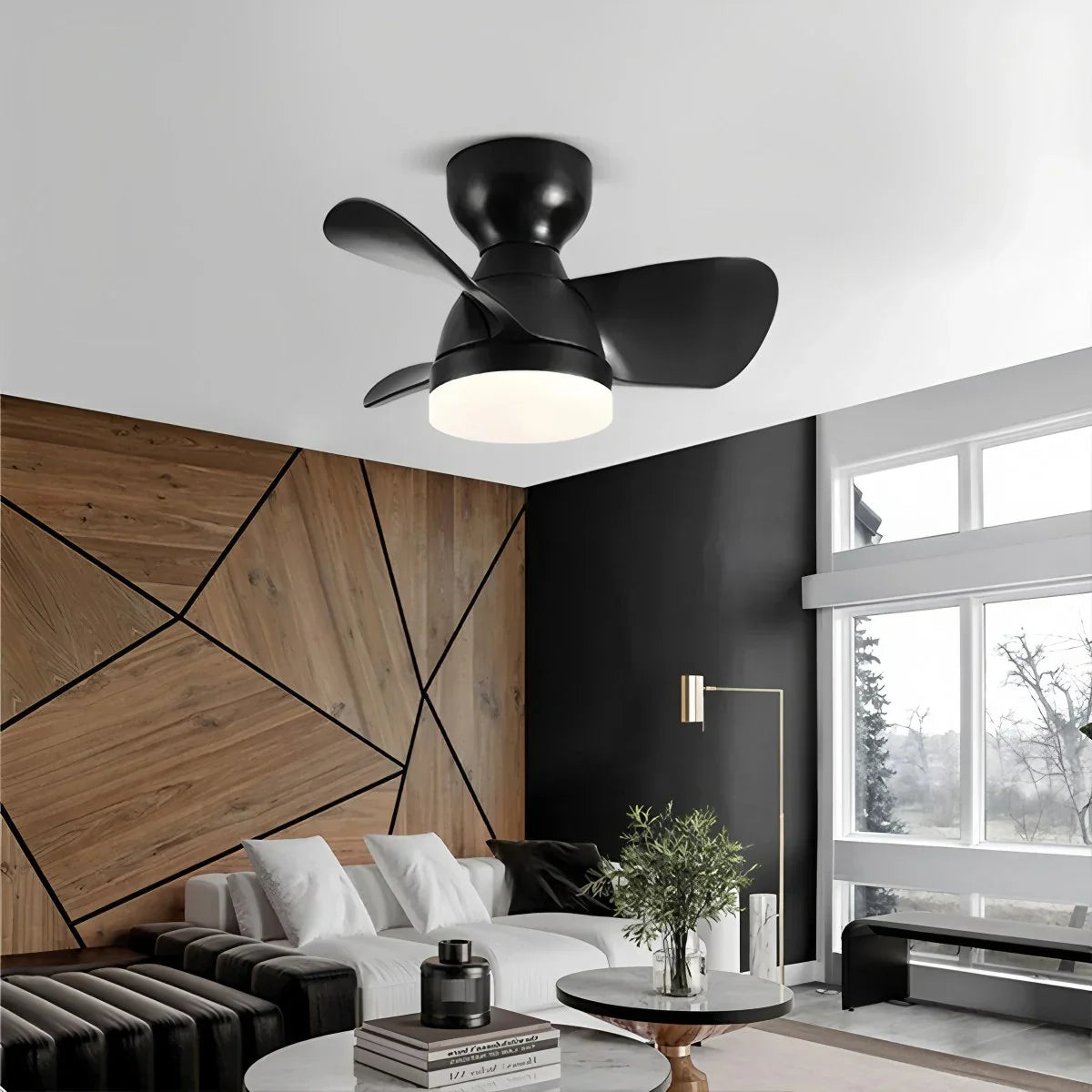 flairel Small Flush Mount Ceiling Fan with Light