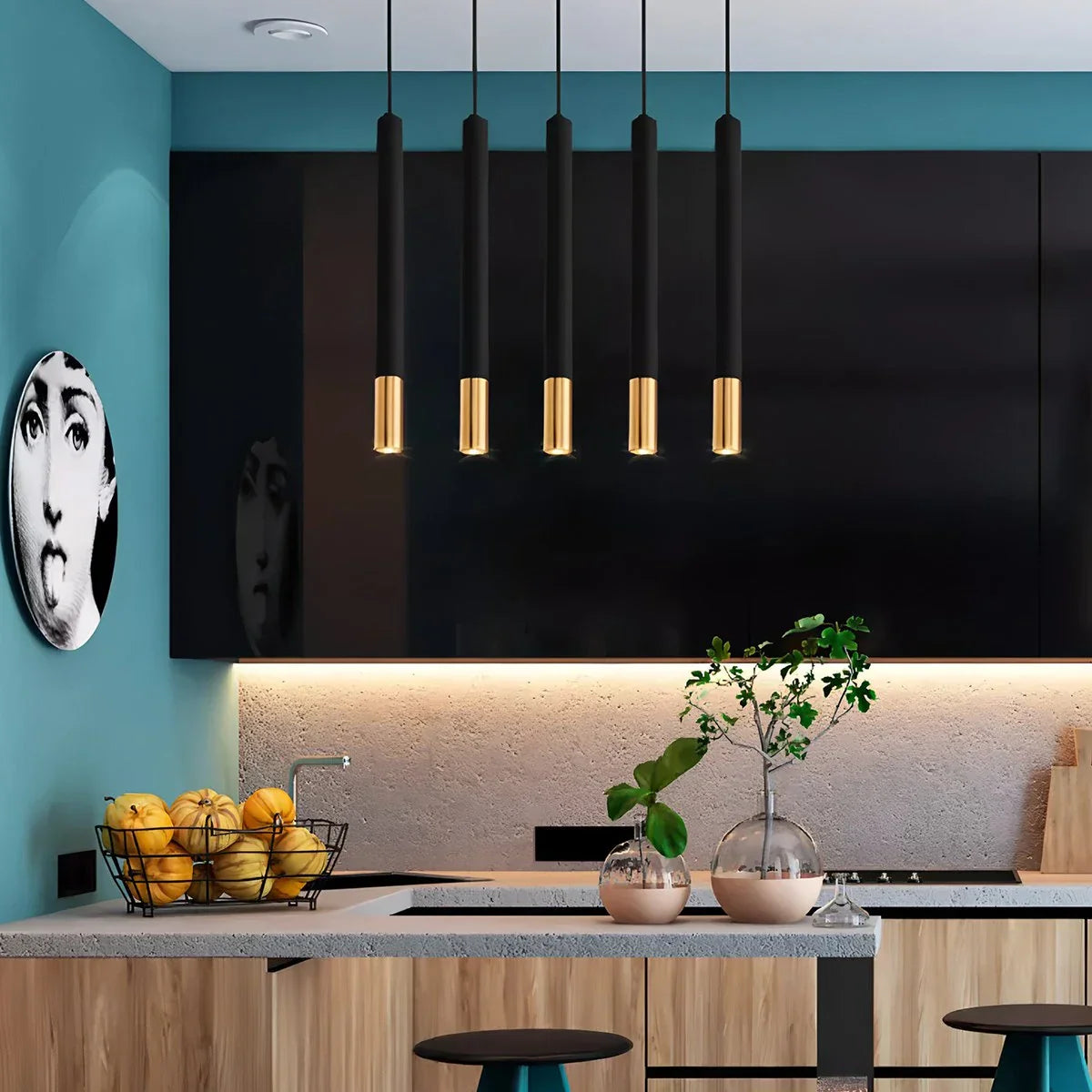 flairel Stark Long Tube Pendant Light for Bedroom
