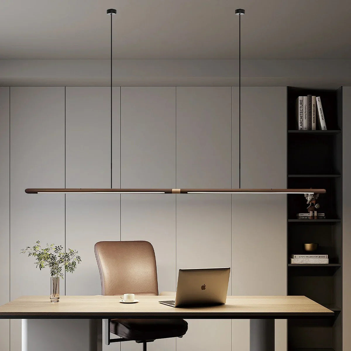 flairel Svelte Wood Linear Pendant Light for Kitchen