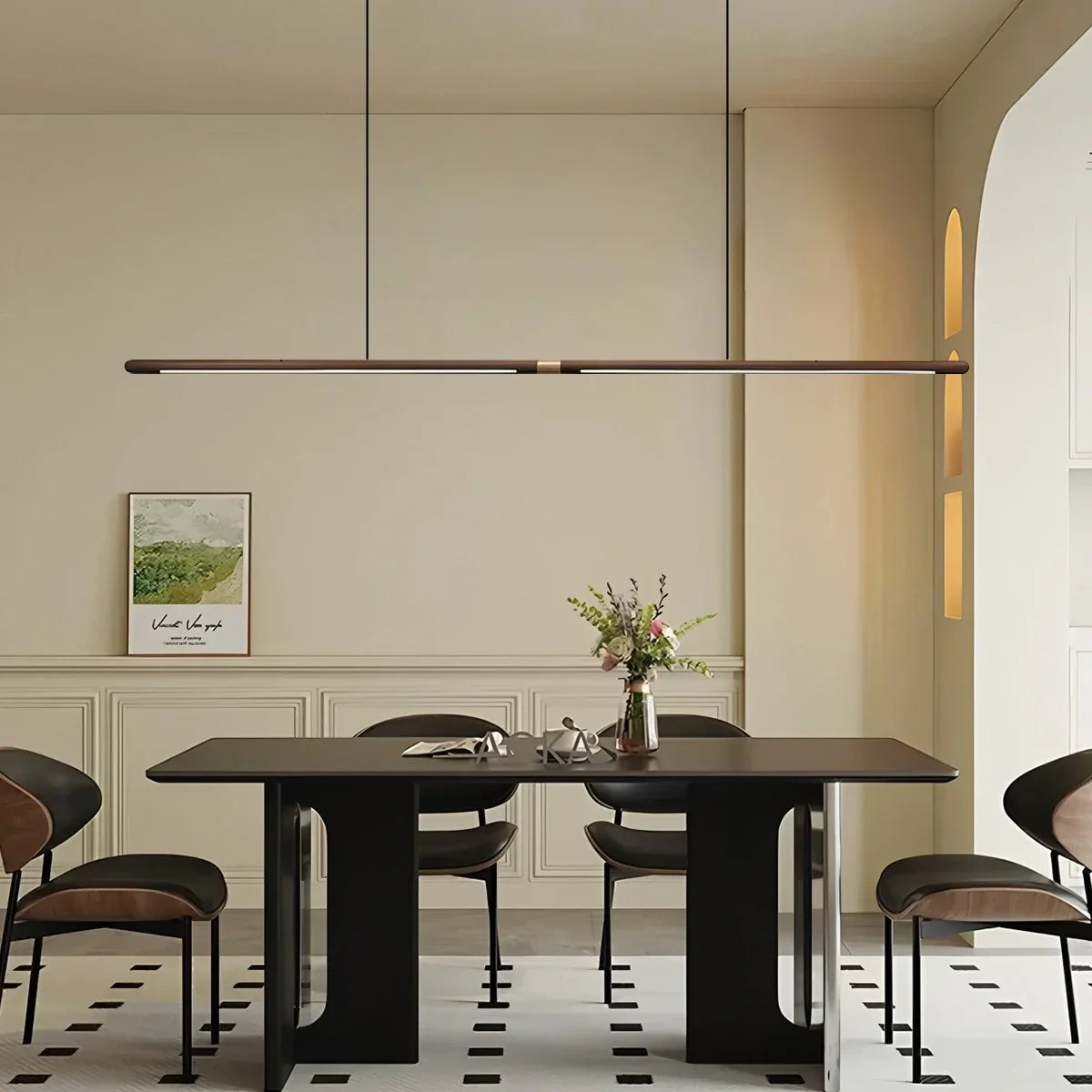flairel Svelte Wood Linear Pendant Light for Kitchen