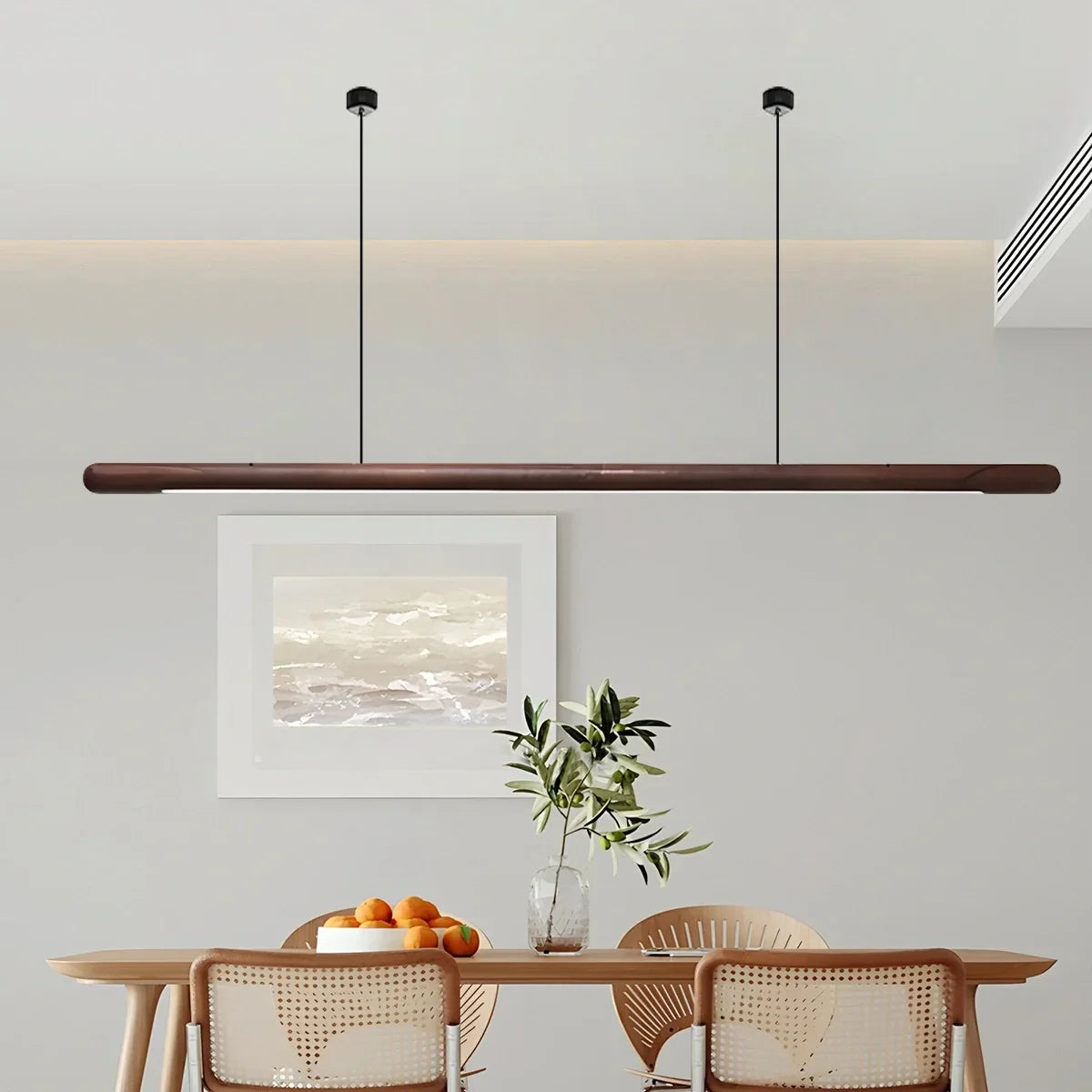 flairel Svelte Wood Linear Pendant Light for Kitchen