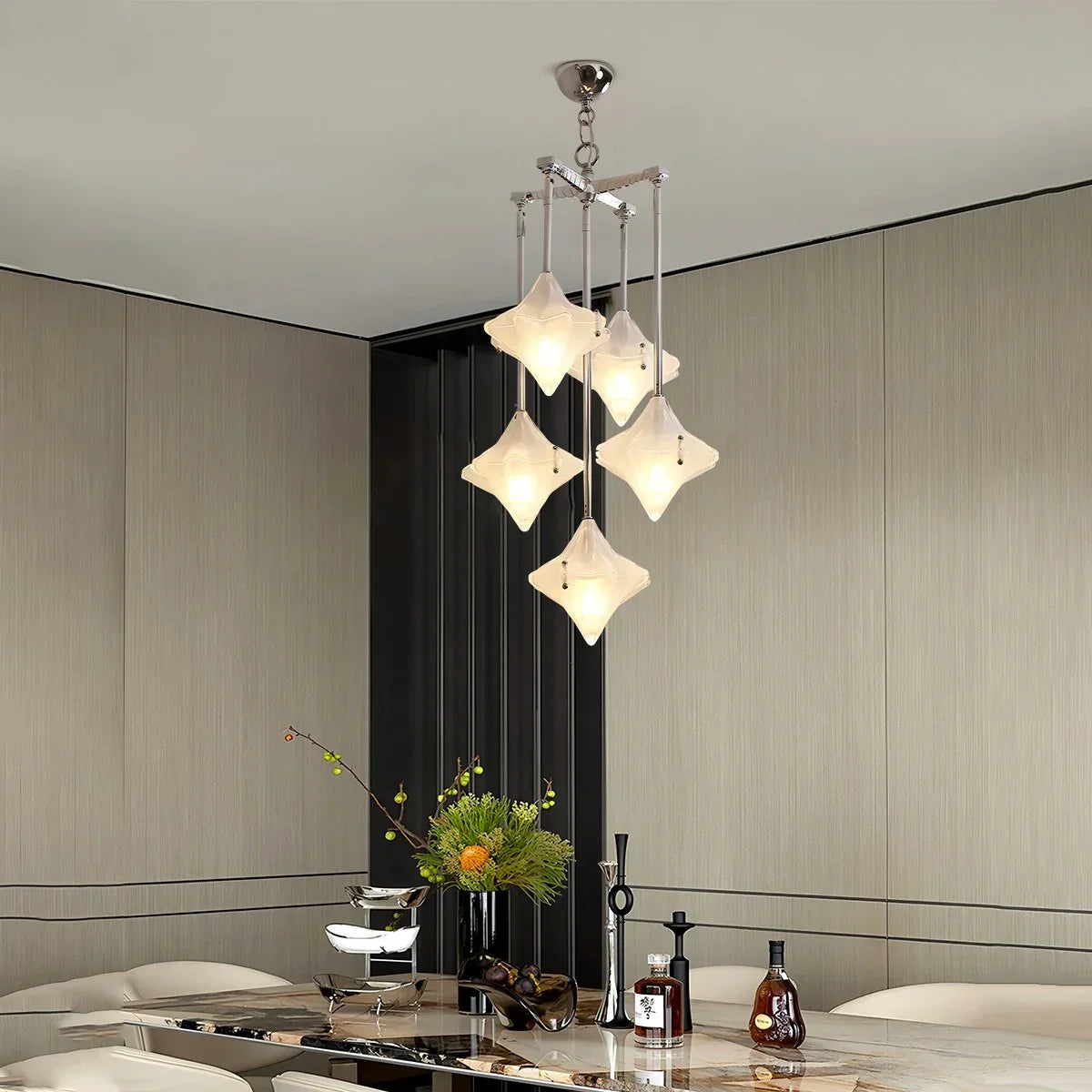 flairel Sylume Star-Shaped Chandelier for Living Room