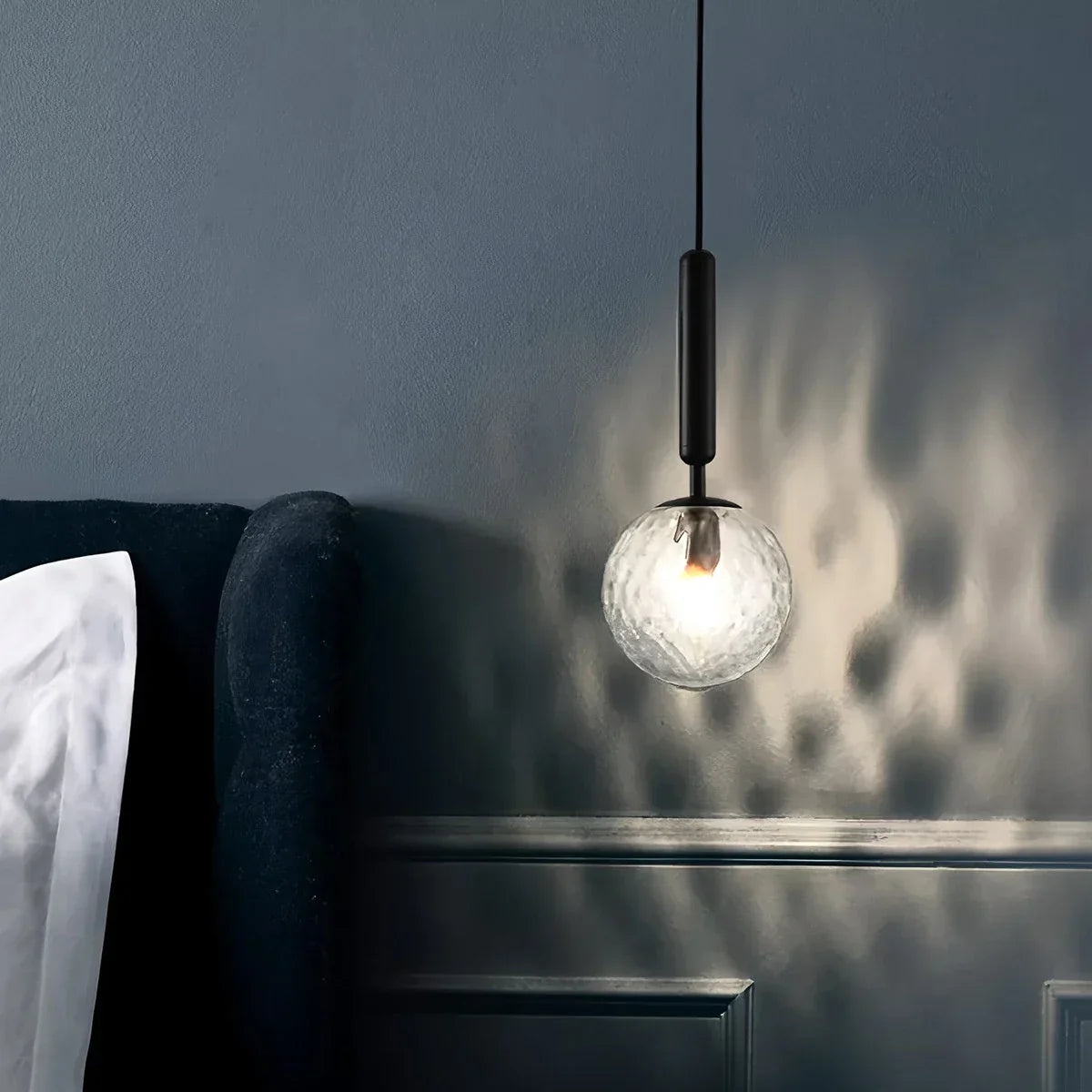 flairel Temen Globe Glass Pendant Light for Kitchen Island