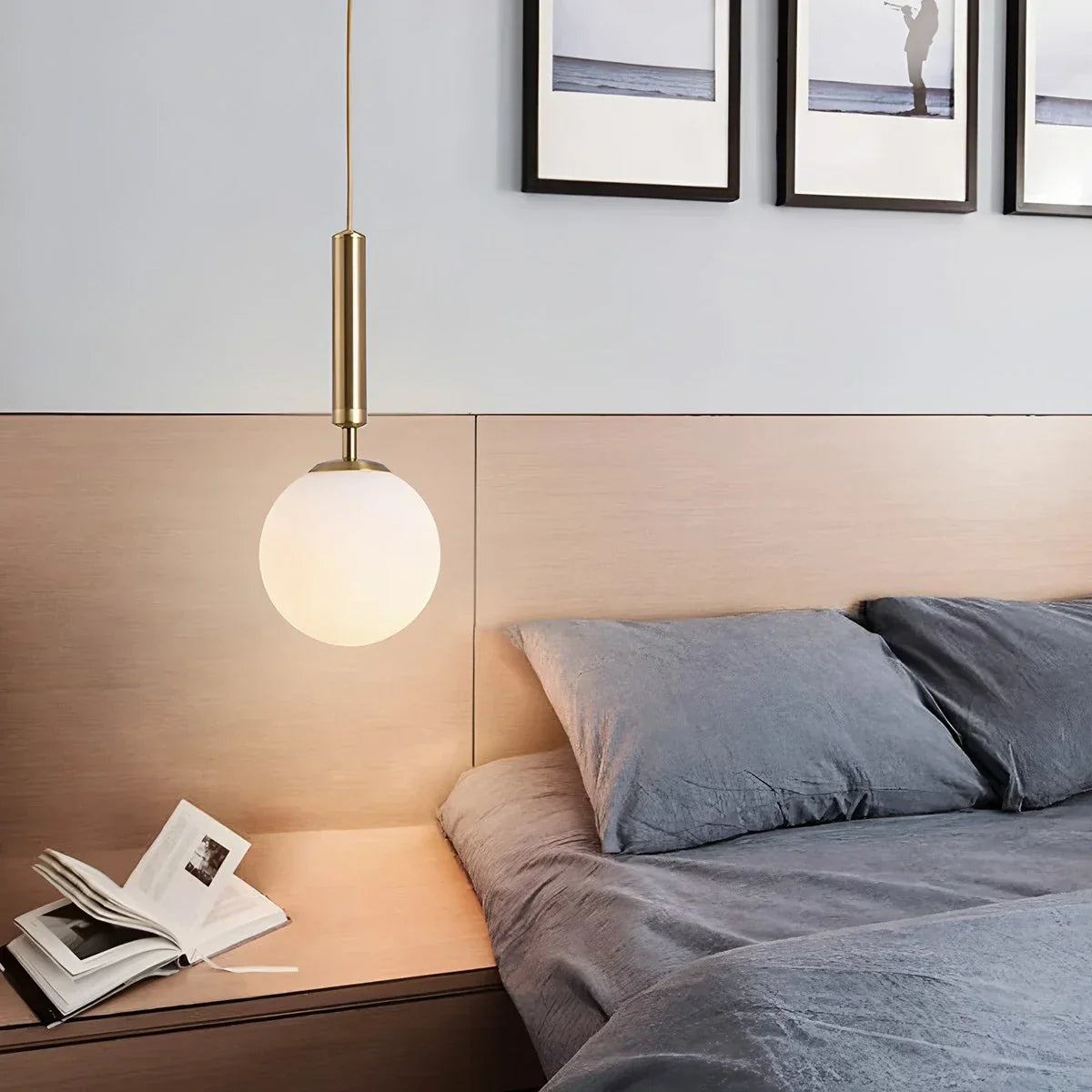 flairel Temen Globe Glass Pendant Light for Kitchen Island