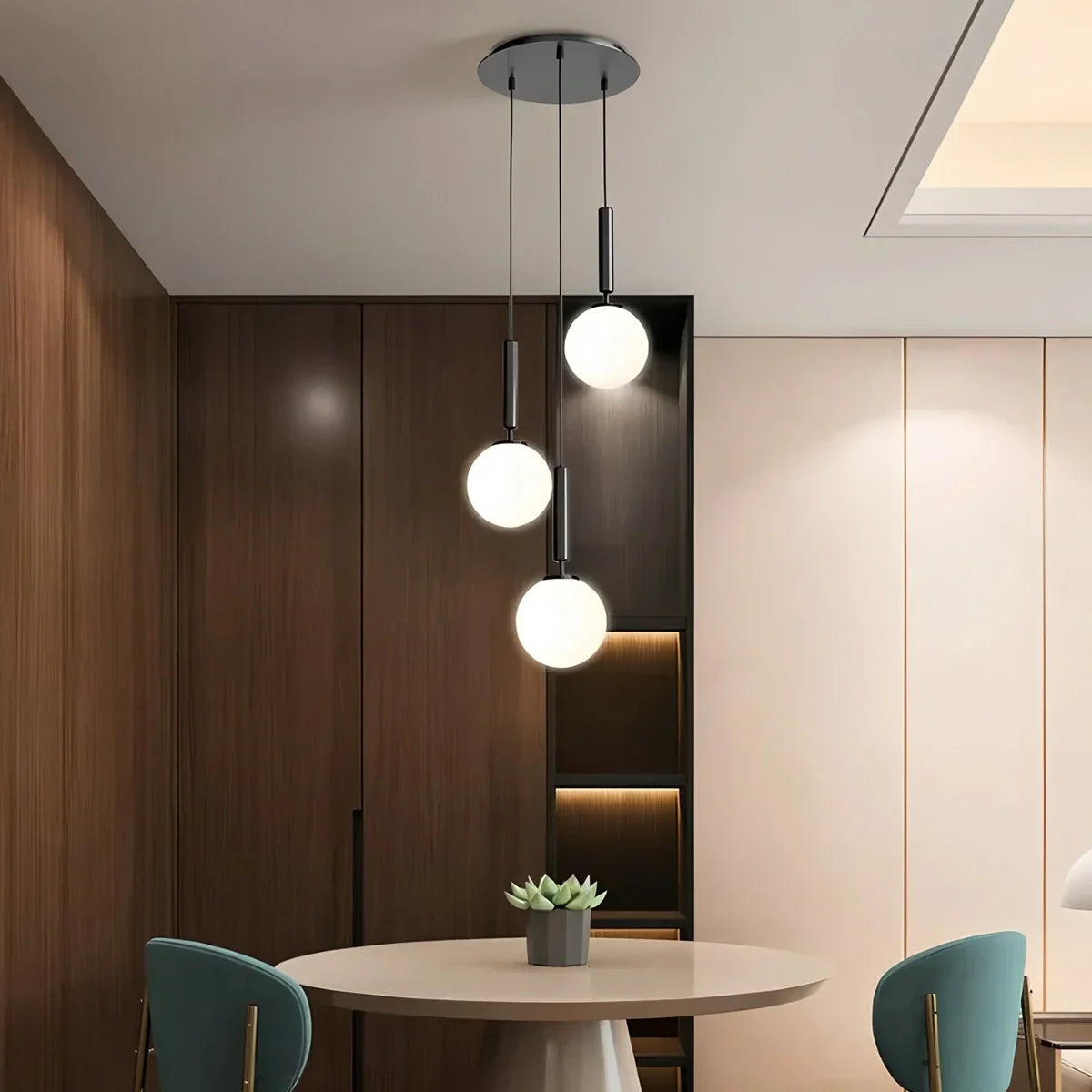 flairel Temen Globe Glass Pendant Light for Kitchen Island