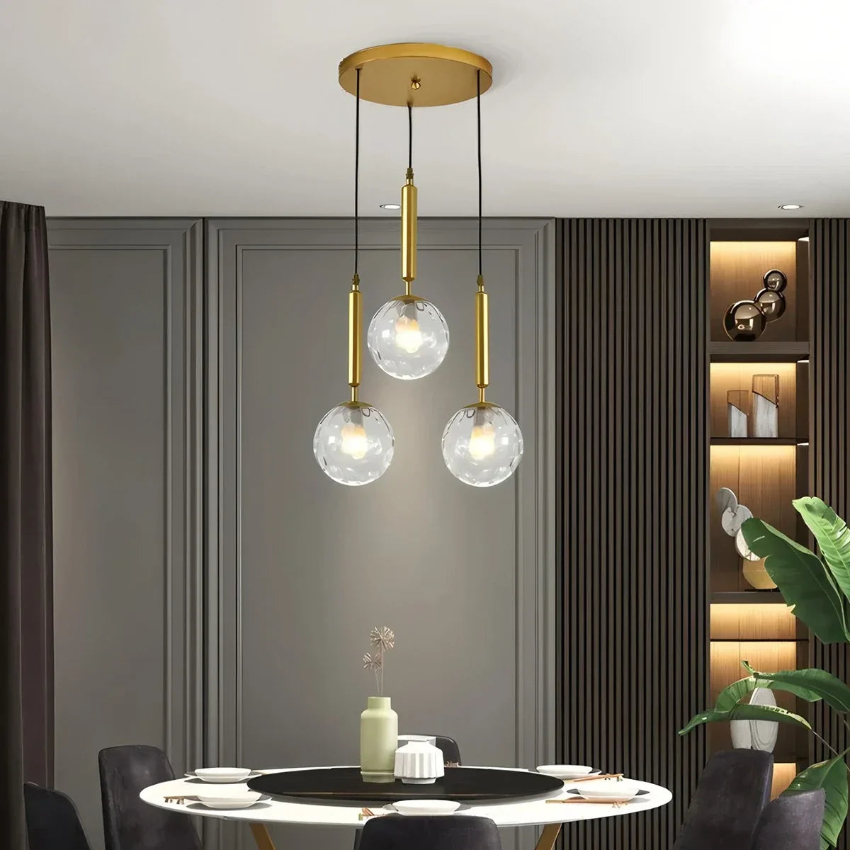 flairel Temen Globe Glass Pendant Light for Kitchen Island