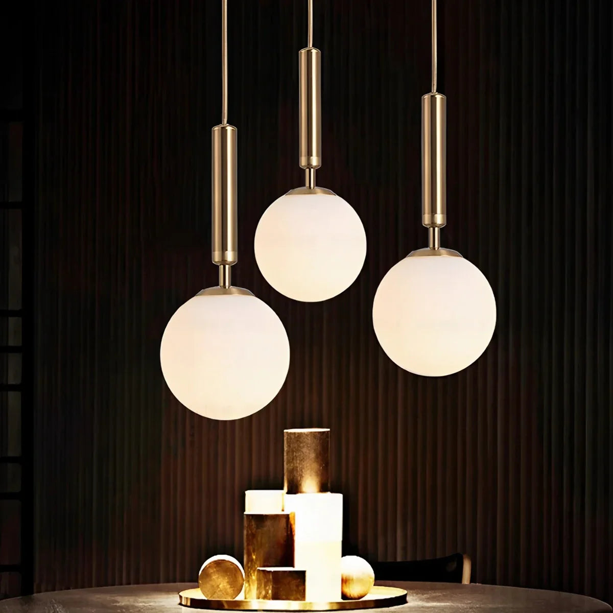 flairel Temen Globe Glass Pendant Light for Kitchen Island