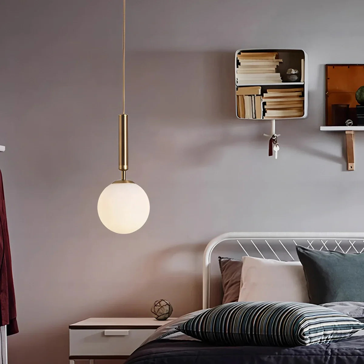 flairel Temen Globe Glass Pendant Light for Kitchen Island