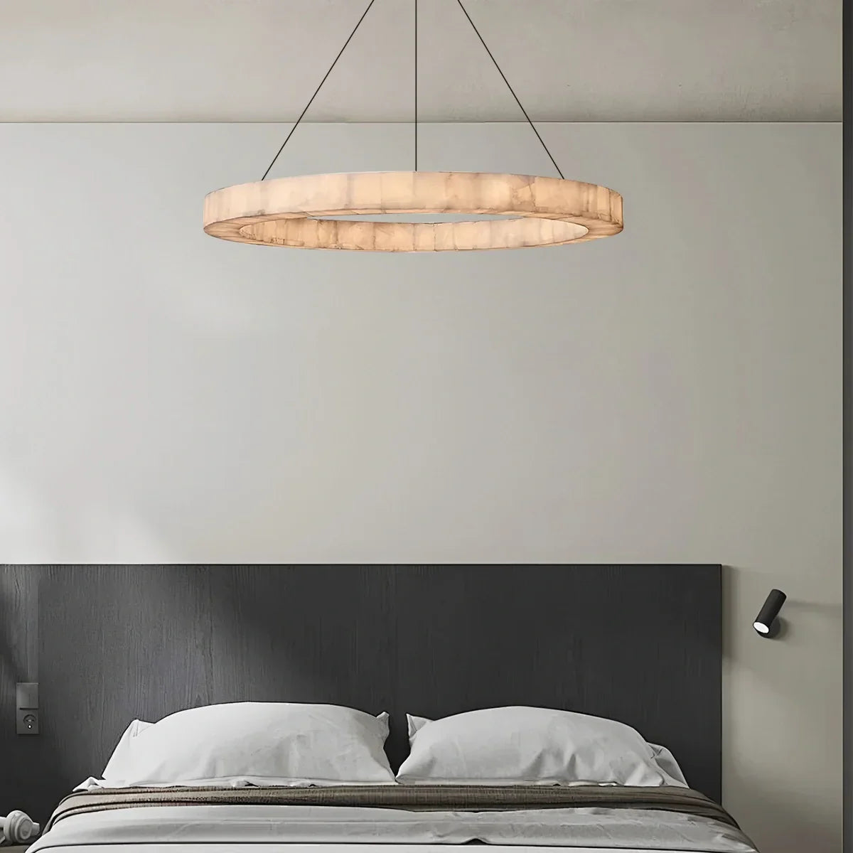 flairel Teva Round Spanish Alabaster Chandelier for Living Room