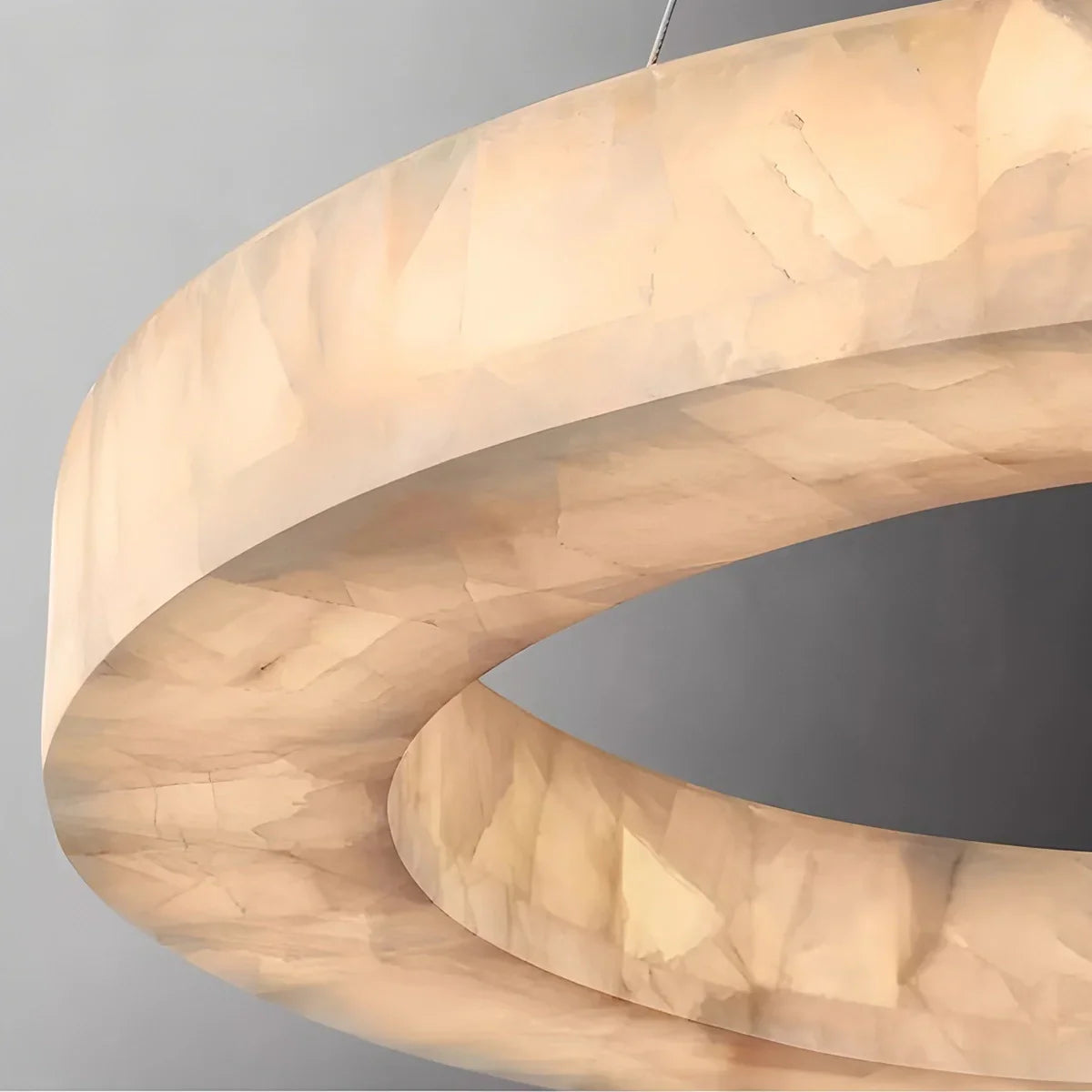 flairel Teva Round Spanish Alabaster Chandelier for Living Room