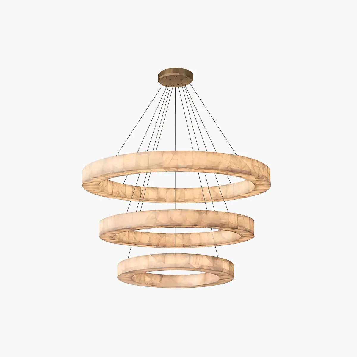flairel Teva Round Spanish Alabaster Chandelier for Living Room