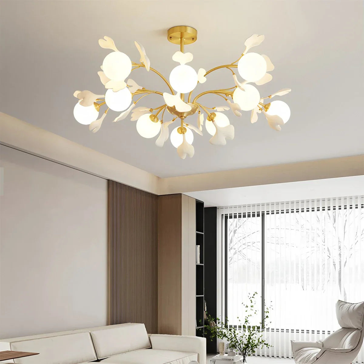 flairel Thalassa Ginkgo Chandelier for Living Room