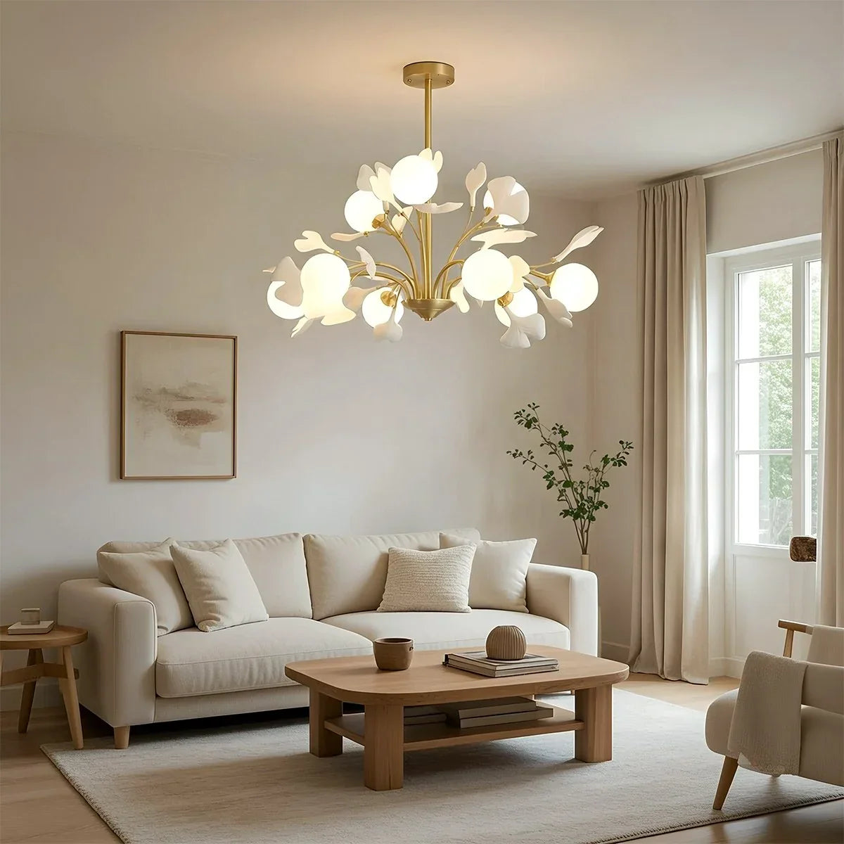 flairel Thalassa Ginkgo Chandelier for Living Room