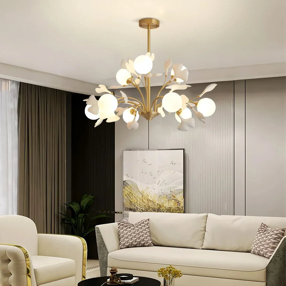 flairel Thalassa Ginkgo Chandelier for Living Room