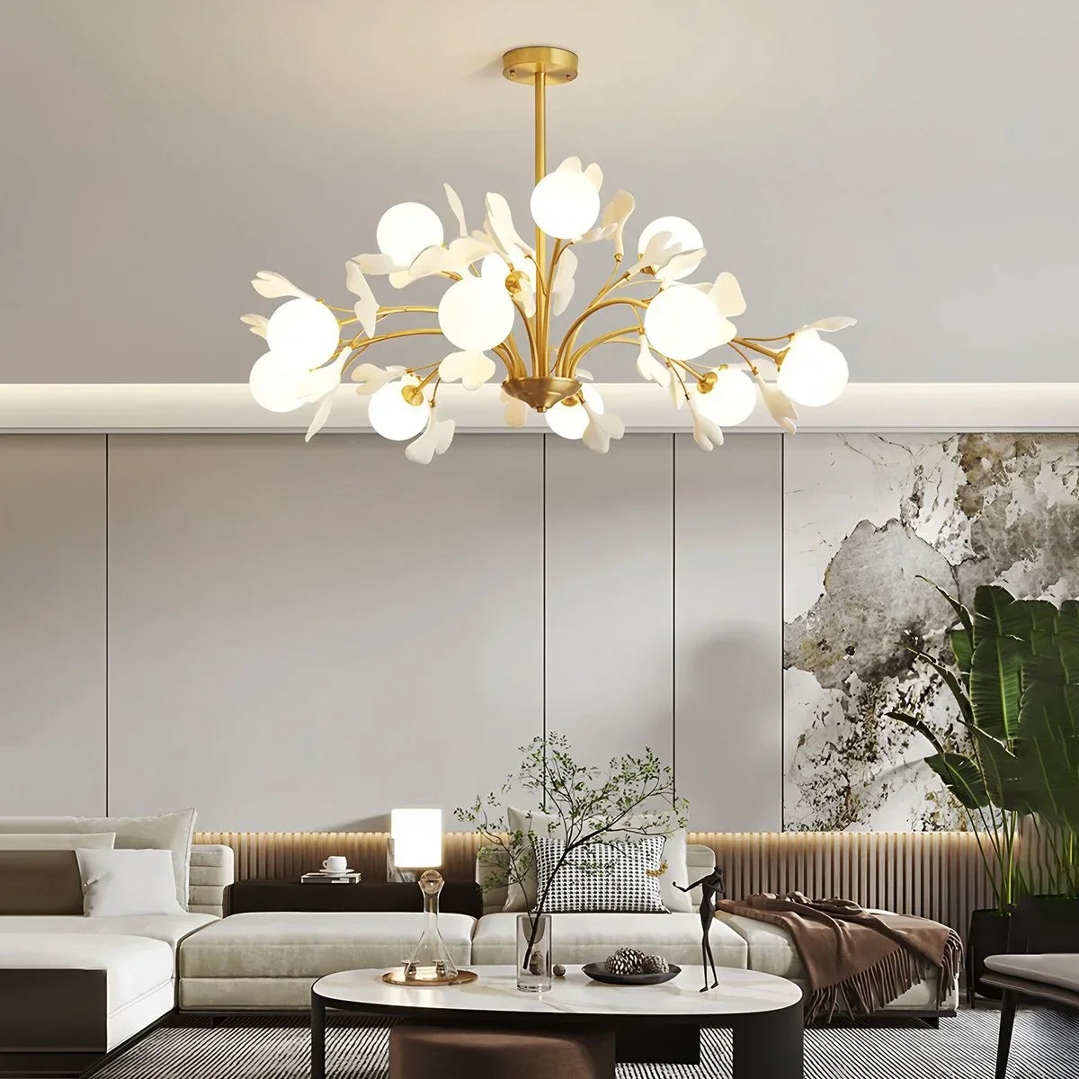 flairel Thalassa Ginkgo Chandelier for Living Room
