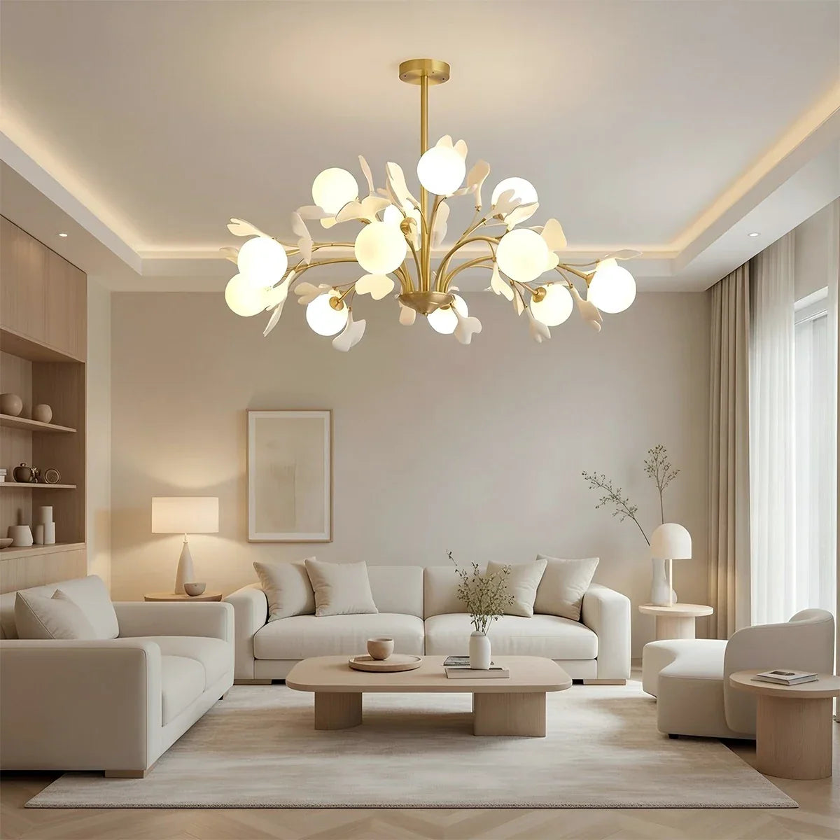 flairel Thalassa Ginkgo Chandelier for Living Room