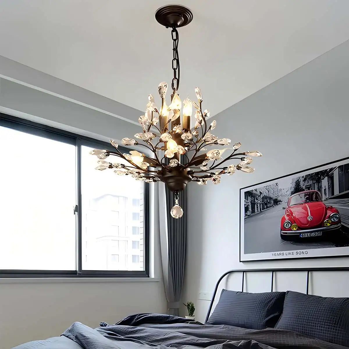 flairel Tree Branch Crystal Chandelier for Living Room