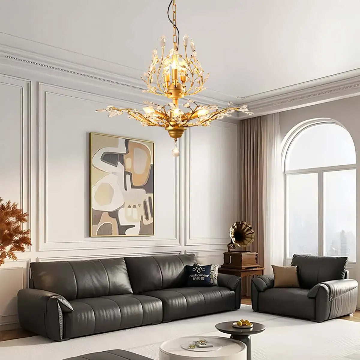 flairel Tree Branch Crystal Chandelier for Living Room
