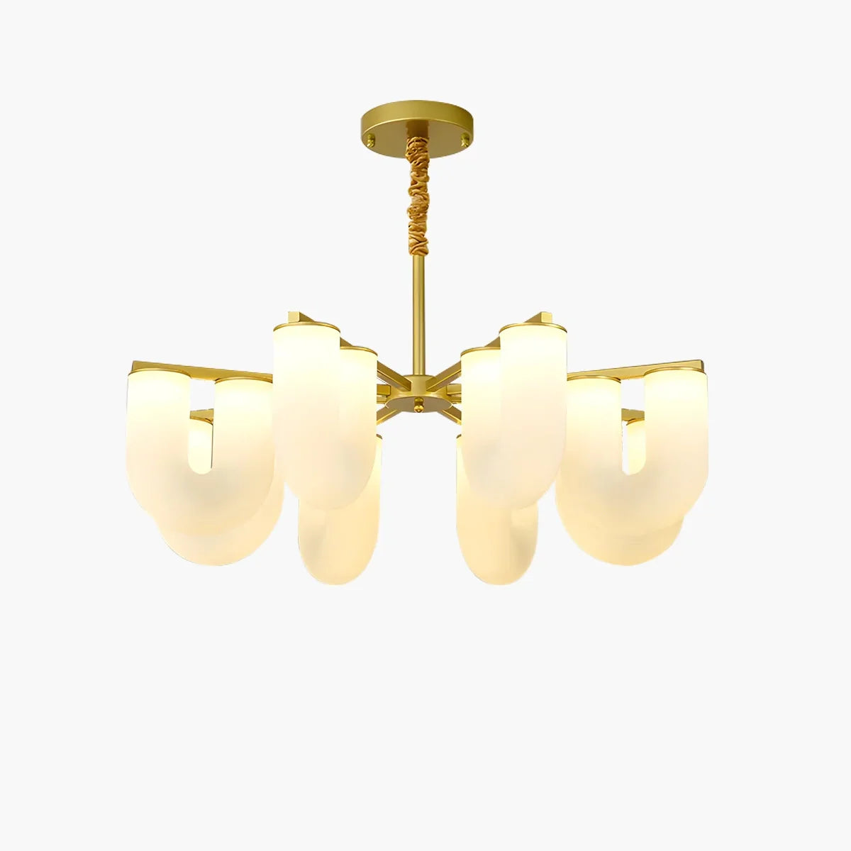 flairel U-Shaped Milk Glass Chandelier