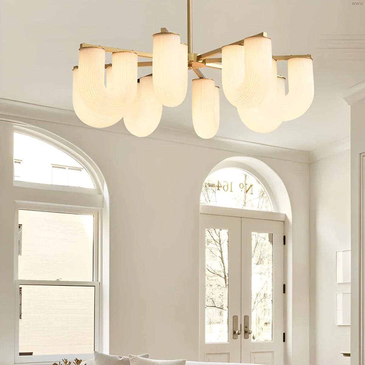 flairel U-Shaped Milk Glass Chandelier