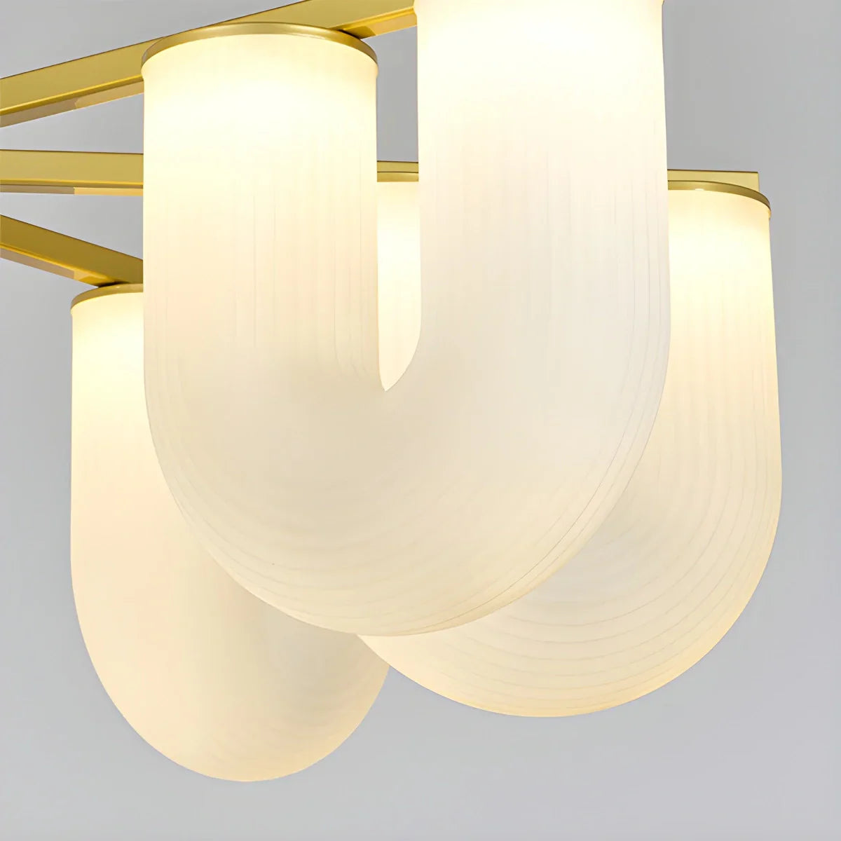 flairel U-Shaped Milk Glass Chandelier
