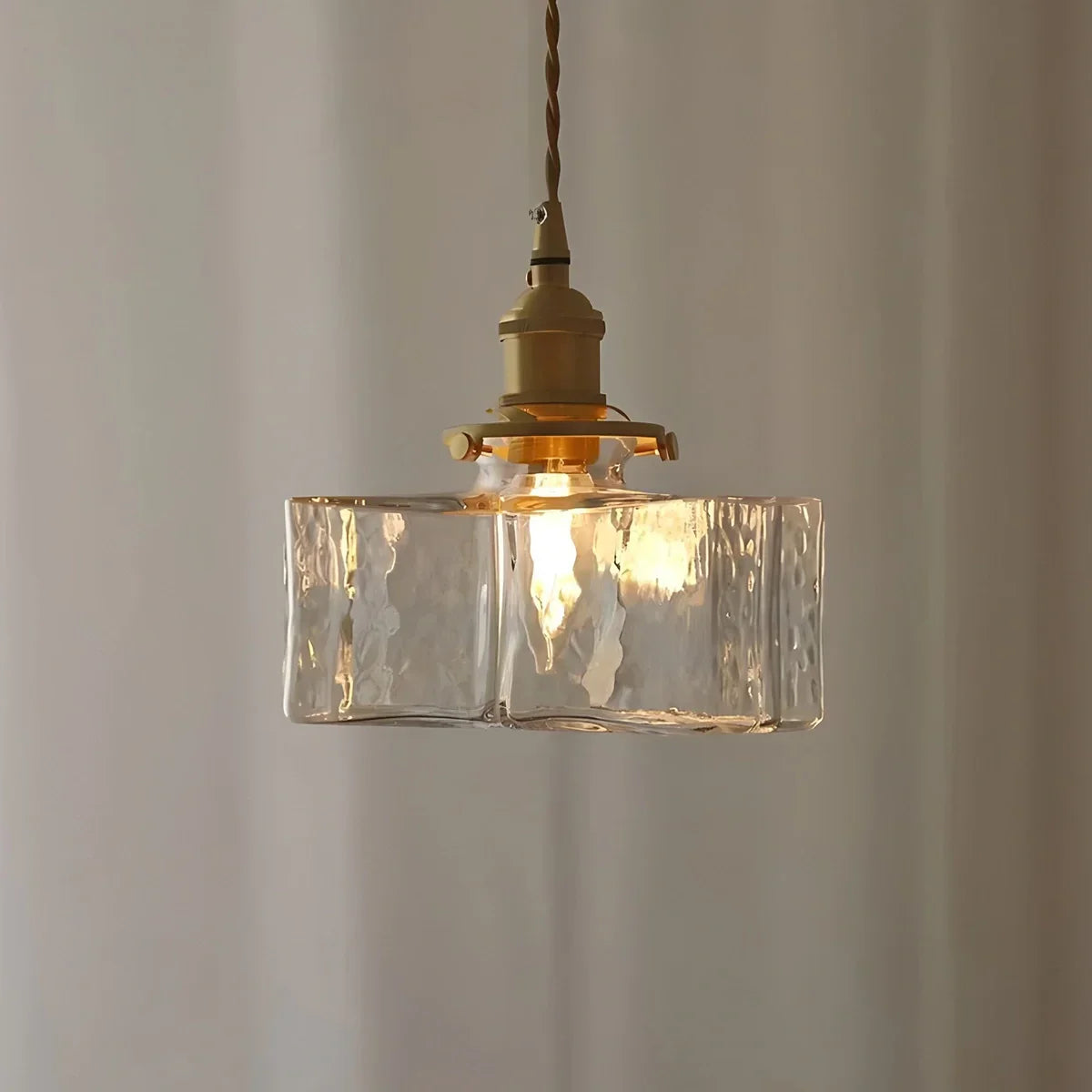 flairel Verglas Clear Glass Pendant Light for Bedroom