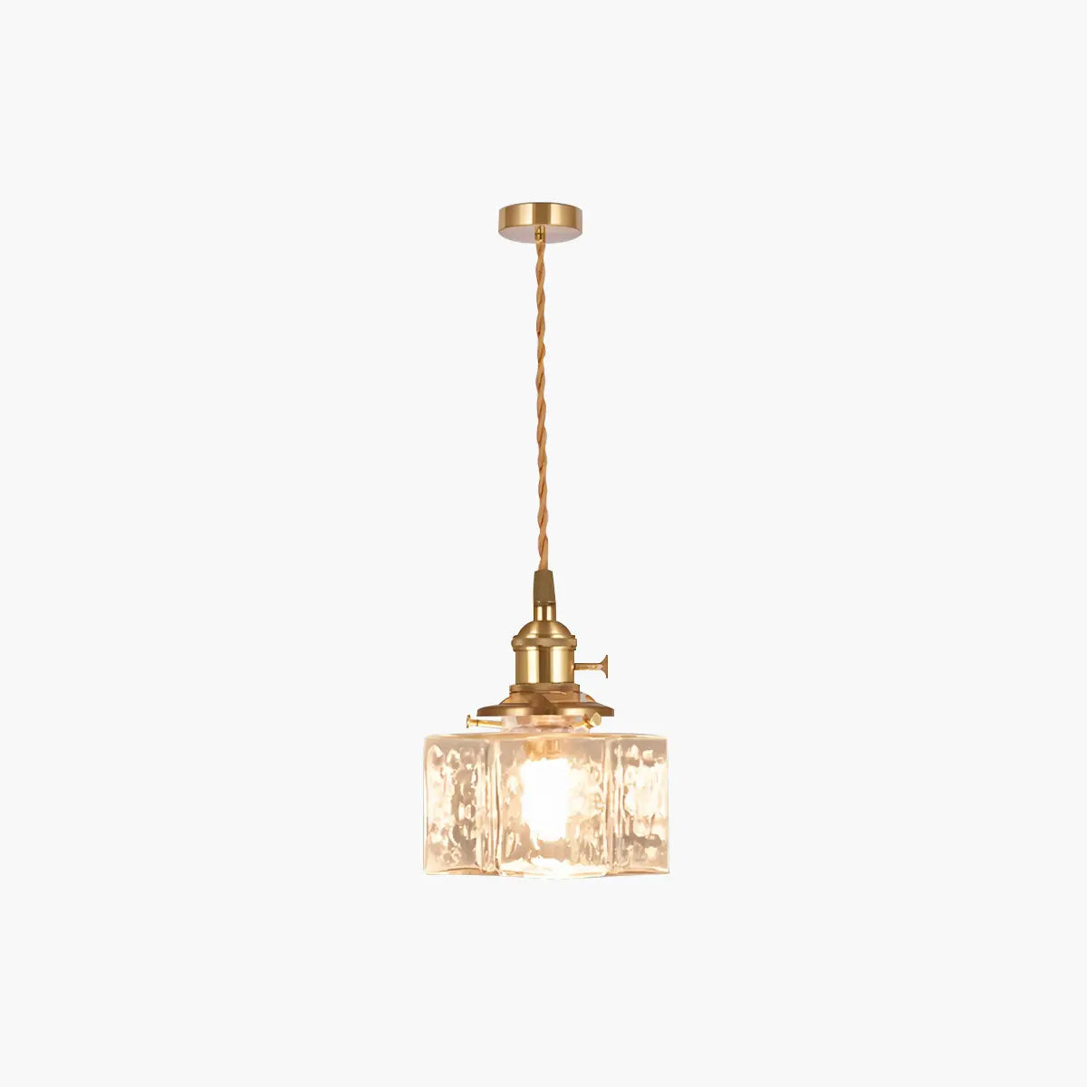 flairel Verglas Clear Glass Pendant Light for Bedroom