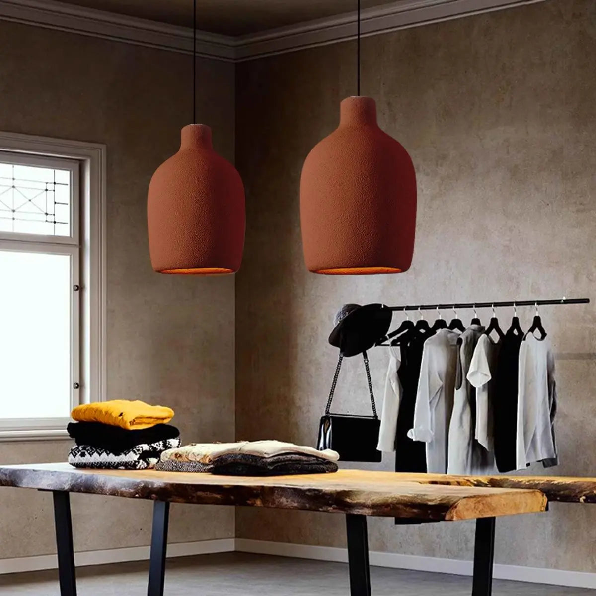 flairel Wabi Sabi Style Dining Room Pendant Light