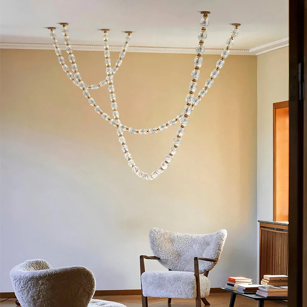 flairel Zypheria Art Deco Czech Glass Beaded Chandelier