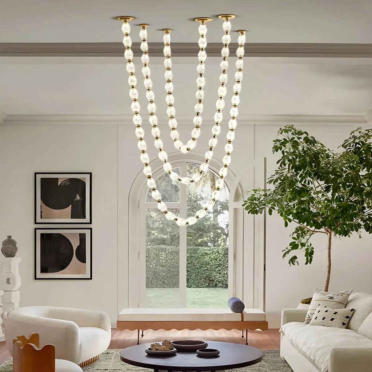 flairel Zypheria Art Deco Czech Glass Beaded Chandelier