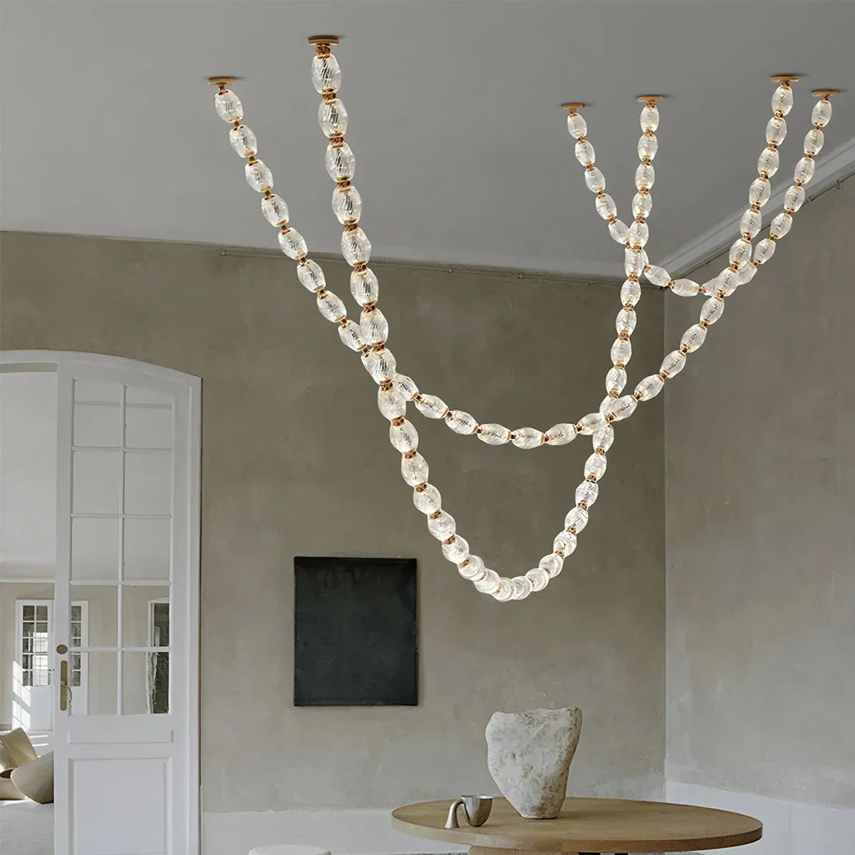 flairel Zypheria Art Deco Czech Glass Beaded Chandelier