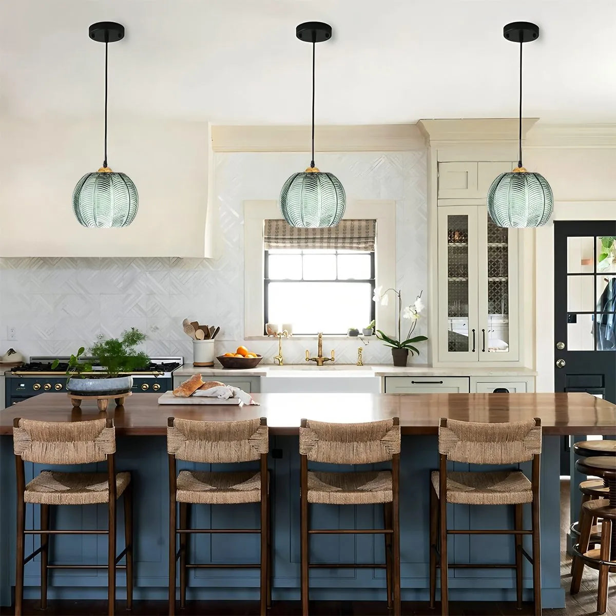flairel Aalin Frosted Glass Pendant Light for Dining Room