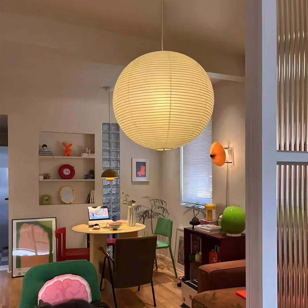 flairel Akari Spherical Pendant Light for Living Room