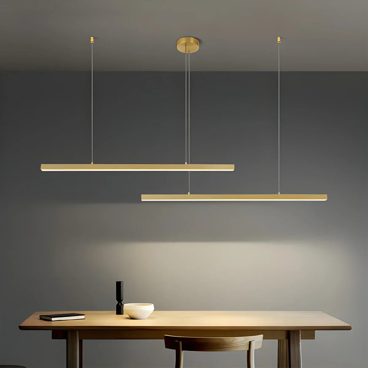 flairel All Copper Minimalist Chandelier for Dining & Living Rooms