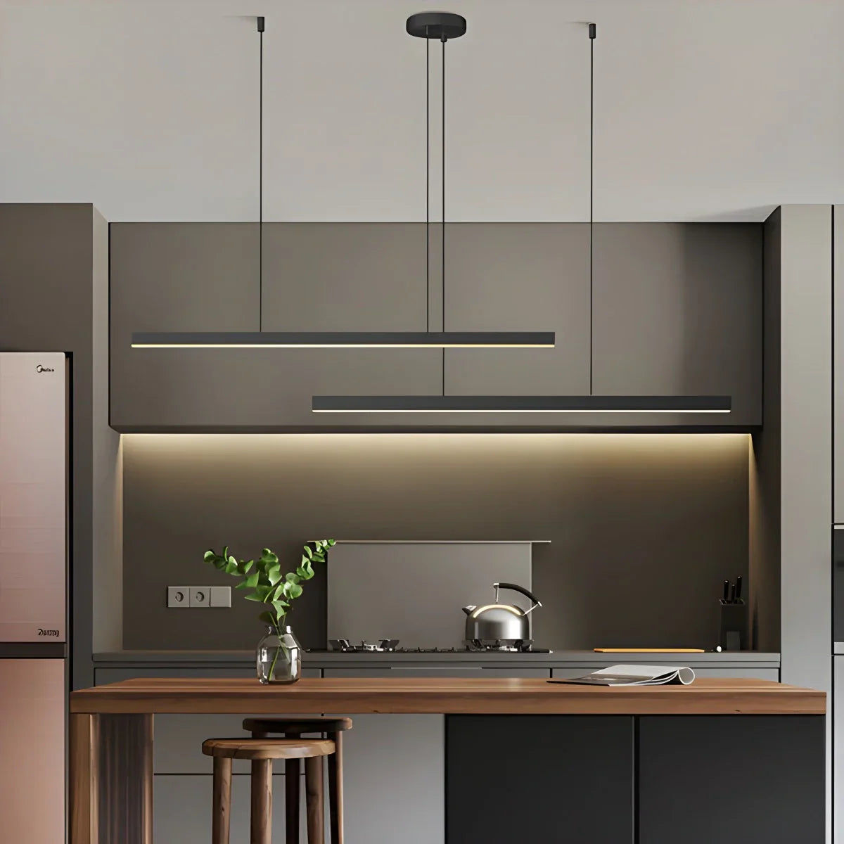 flairel All Copper Minimalist Chandelier for Dining & Living Rooms