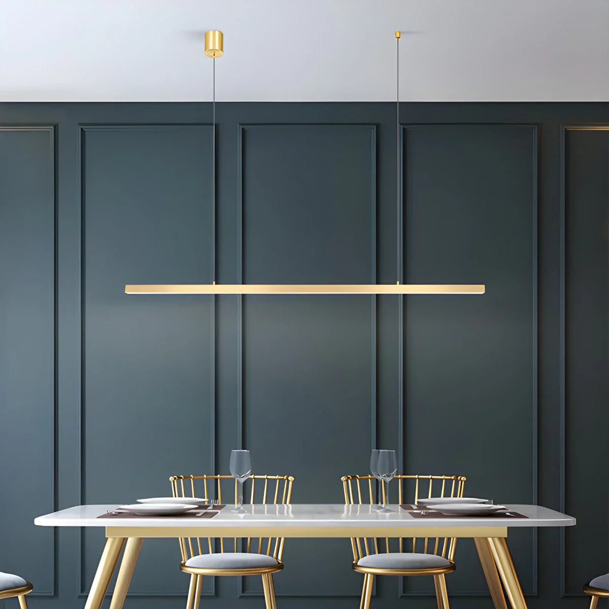 flairel All Copper Minimalist Chandelier for Dining & Living Rooms