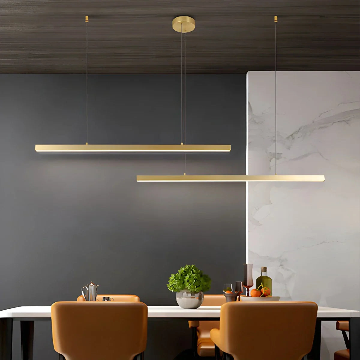 flairel All Copper Minimalist Chandelier for Dining & Living Rooms