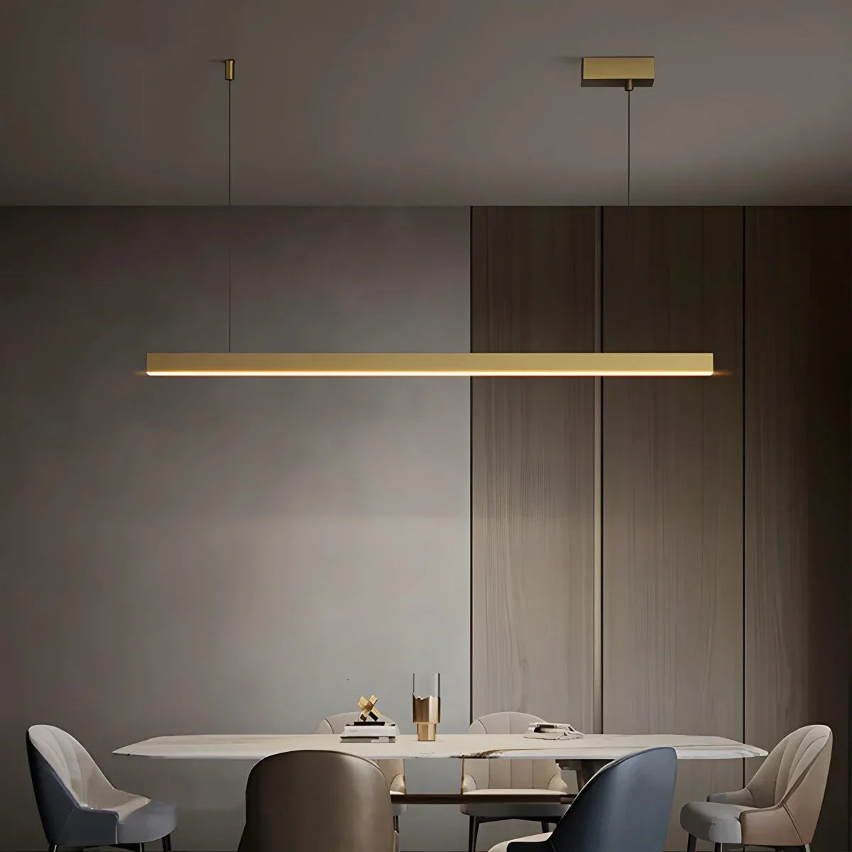 flairel All Copper Minimalist Chandelier for Dining & Living Rooms