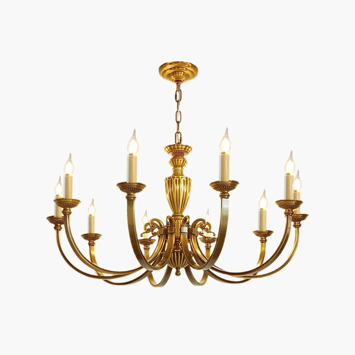 flairel American Vintage Candle Copper Chandelier