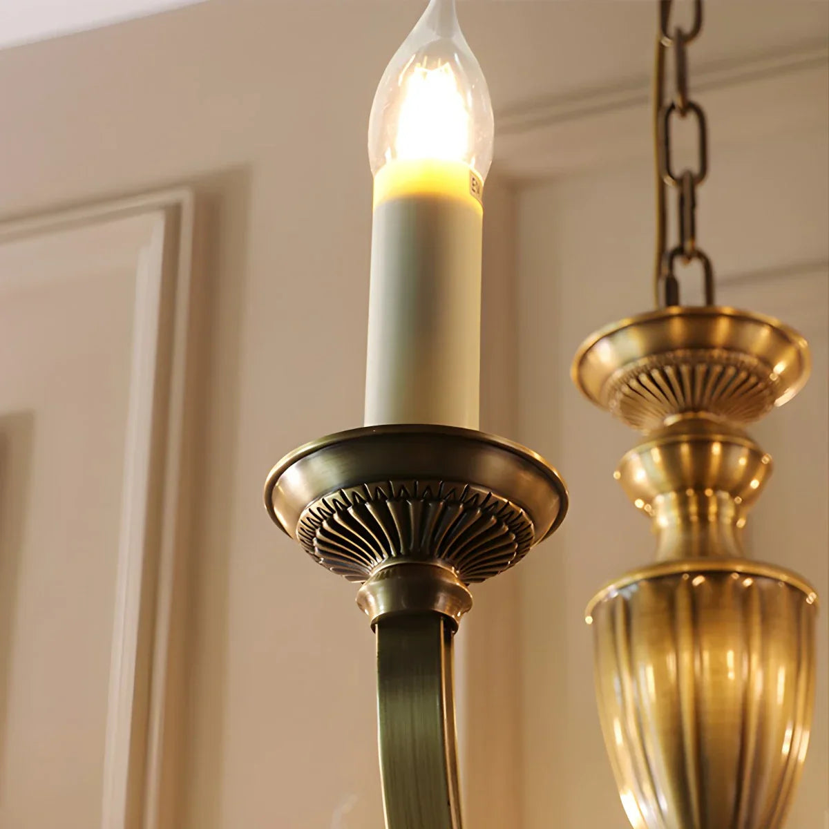flairel American Vintage Candle Copper Chandelier