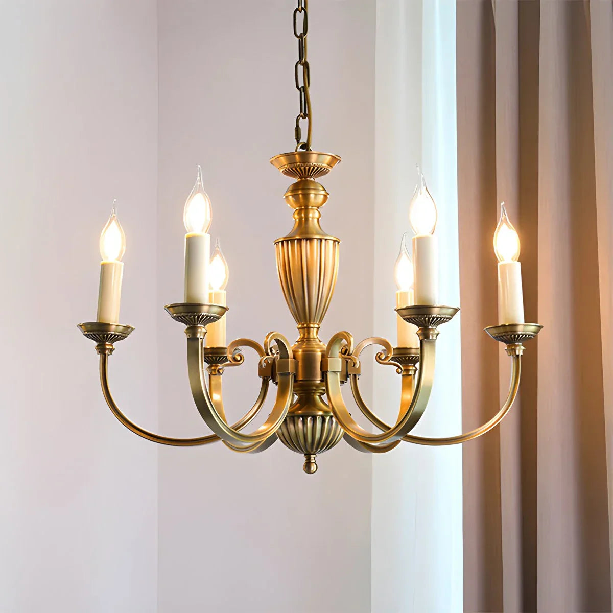 flairel American Vintage Candle Copper Chandelier