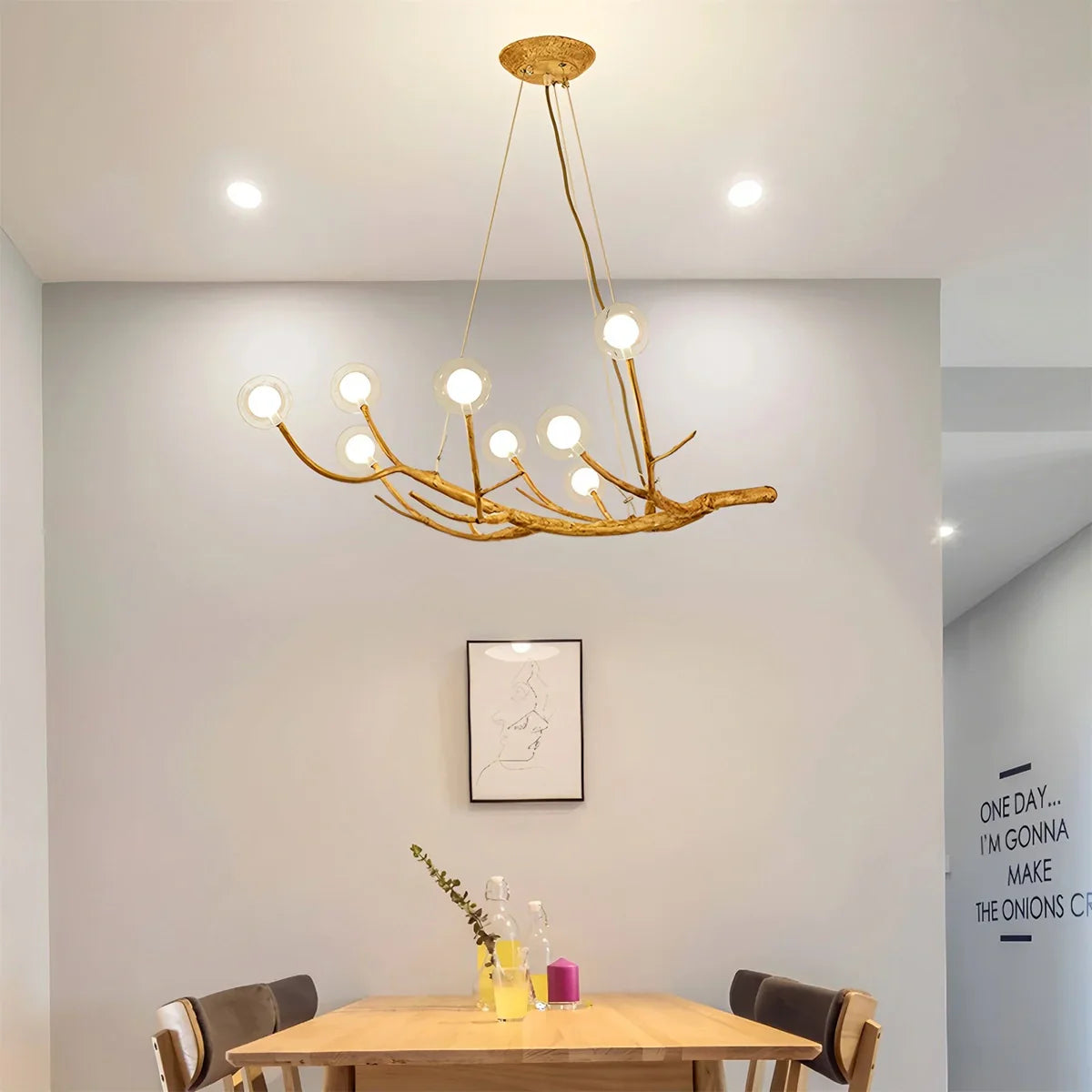 flairel Arvore Branch Glass Chandelier for Dining Room