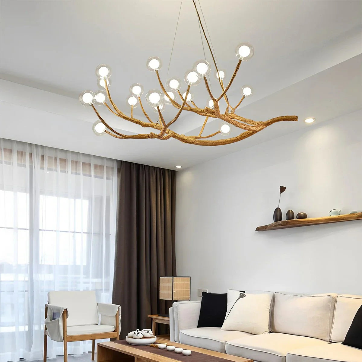 flairel Arvore Branch Glass Chandelier for Dining Room