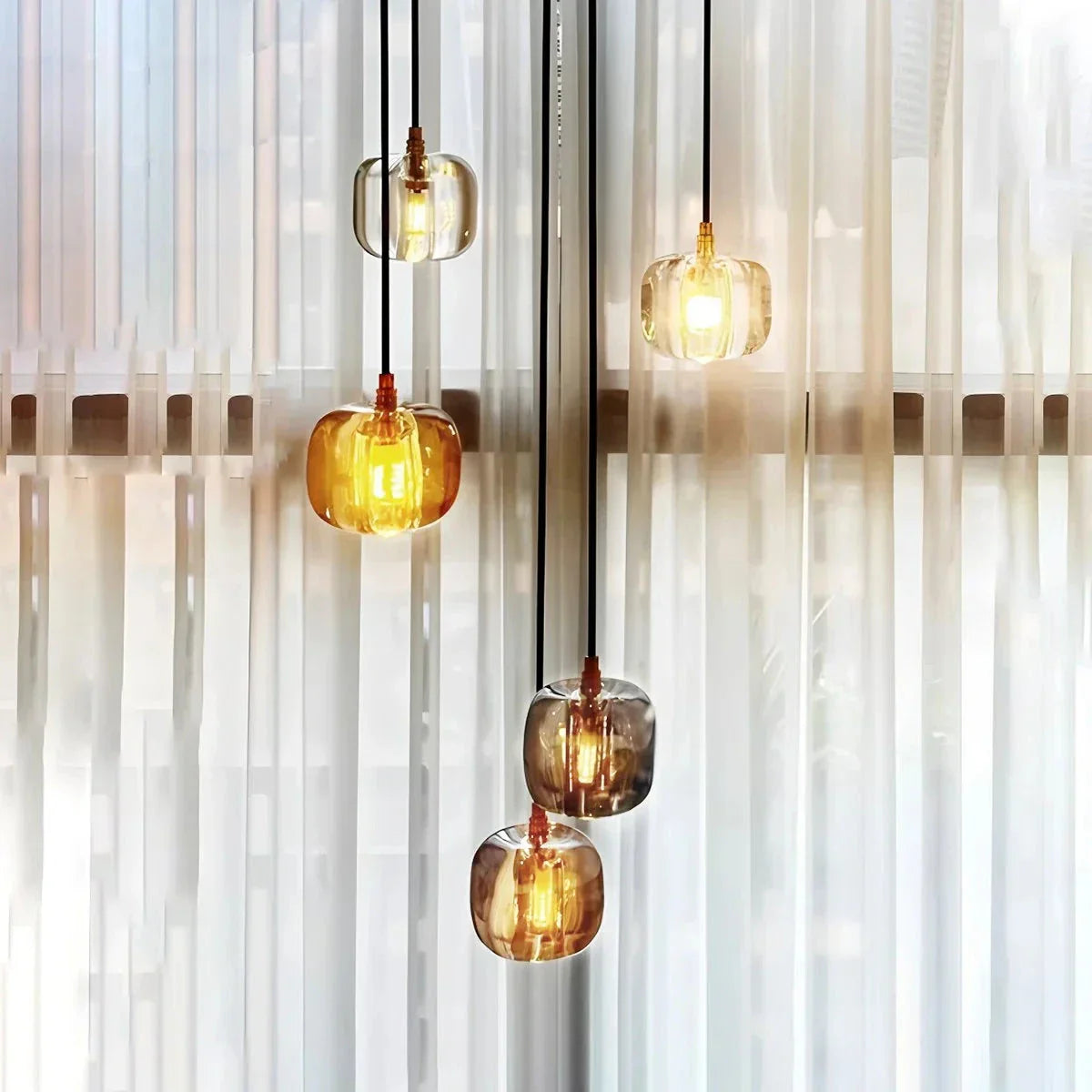 flairel Colored Glass Multi Pendant Chandelier