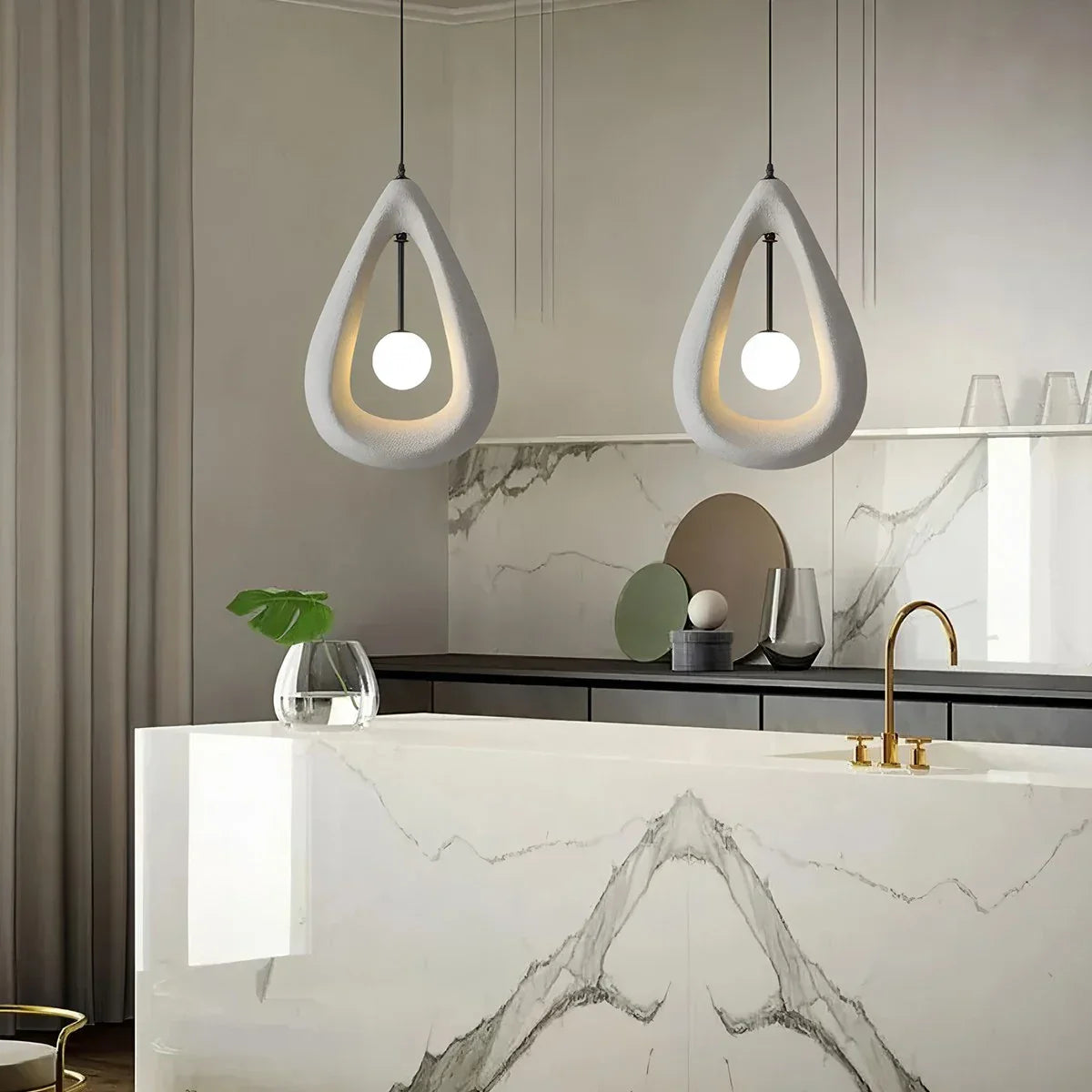 flairel Contemporary Creative Teardrop Orb Pendant Light